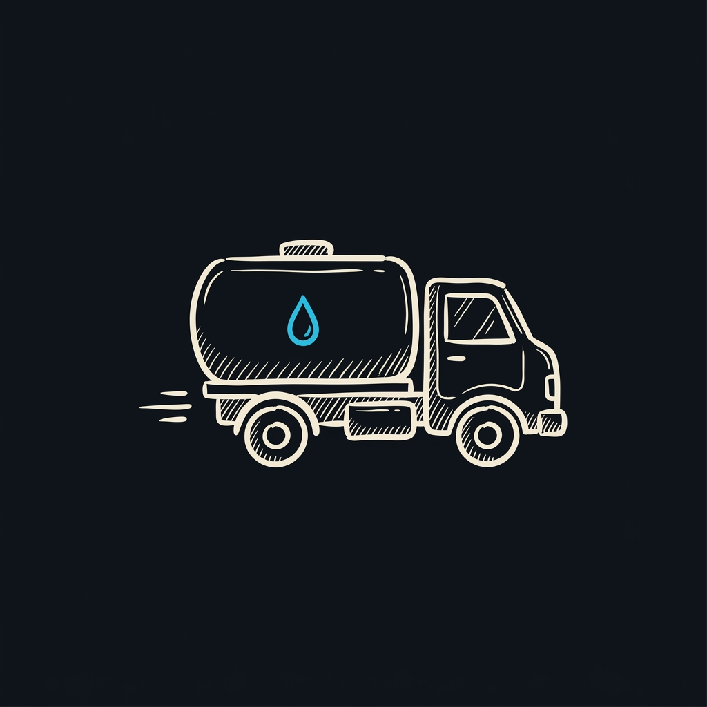 Hand-sketched heating oil delivery truck